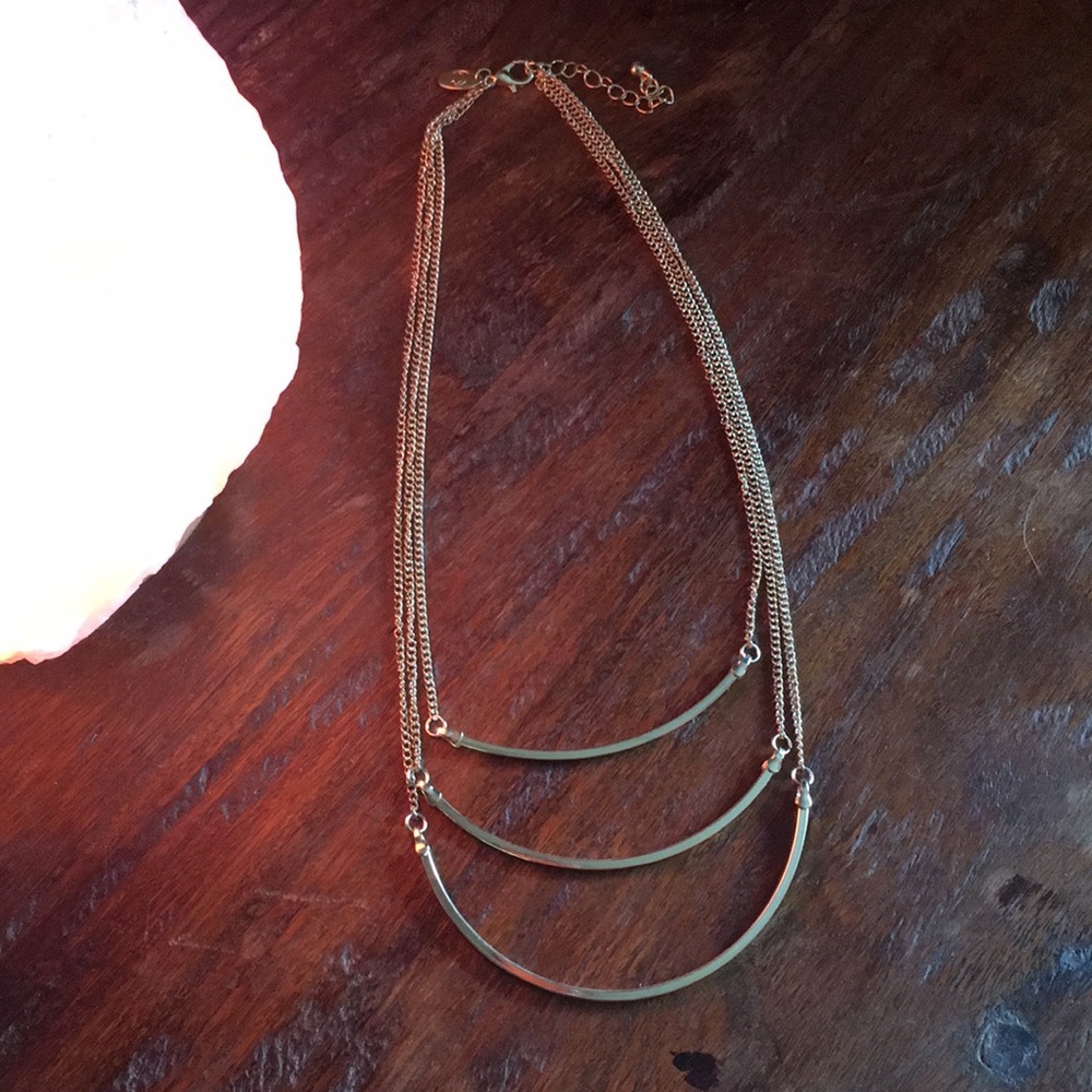 Triple layer gold necklace